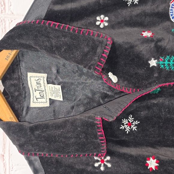 Tantrums Christmas Vest Applique Embroidery Snowman Snowflakes Womens Size XL - Picture 2 of 16